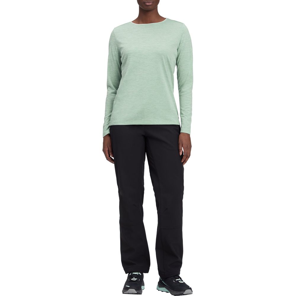 McKinley Hunu LS II Damen Langarmshirt melange-green-smoke Produktbild 1