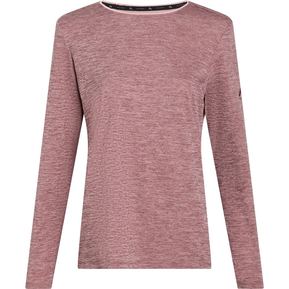 McKinley Hunu LS II Damen Langarmshirt melange-red-wine Produktbild 0
