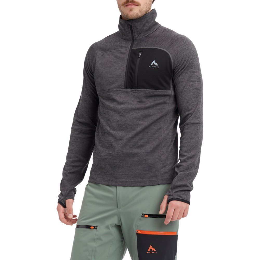 McKinley Tampo II M Herren Langarmshirt melange-black-night Produktbild 3