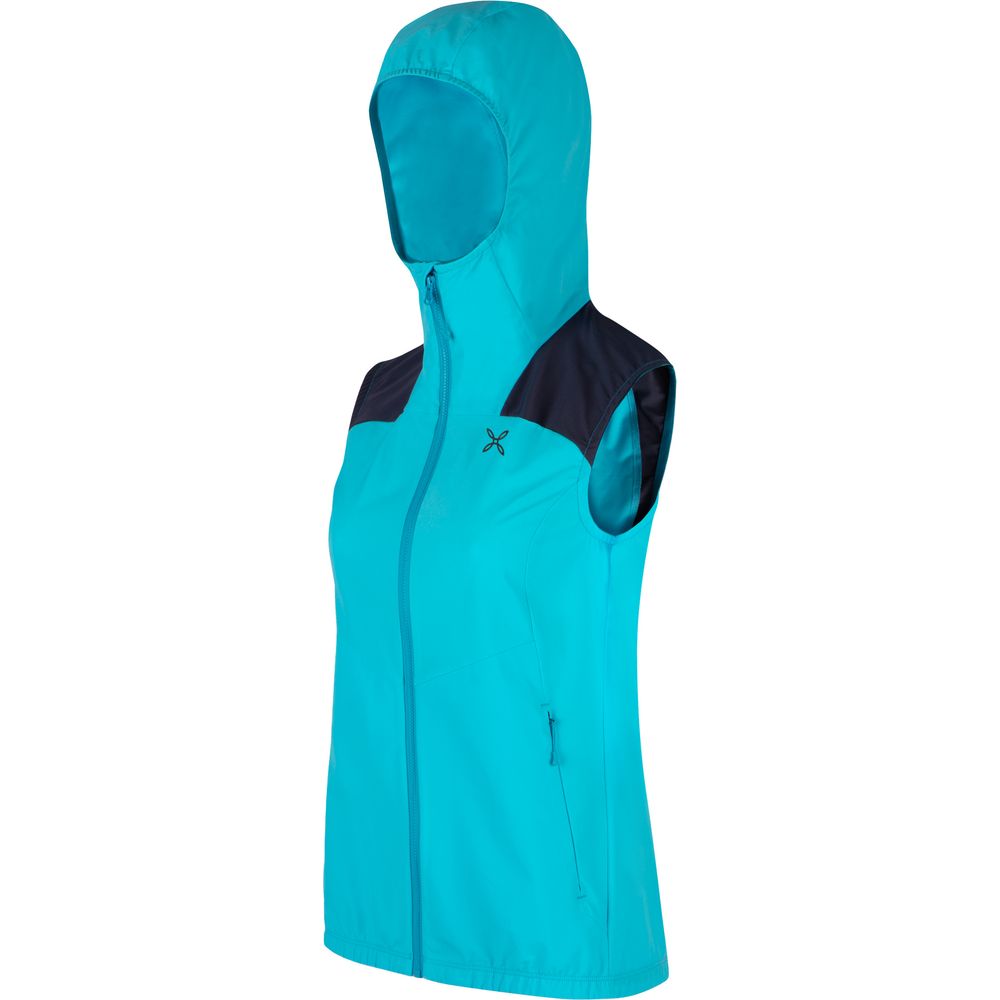 Montura Rise Hooded Damen Weste turquoise graphite blue Produktbild 2