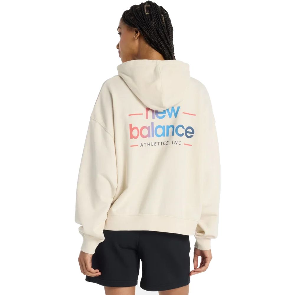 New Balance Multi Color Logo Damen Hoodie linen Produktbild 1