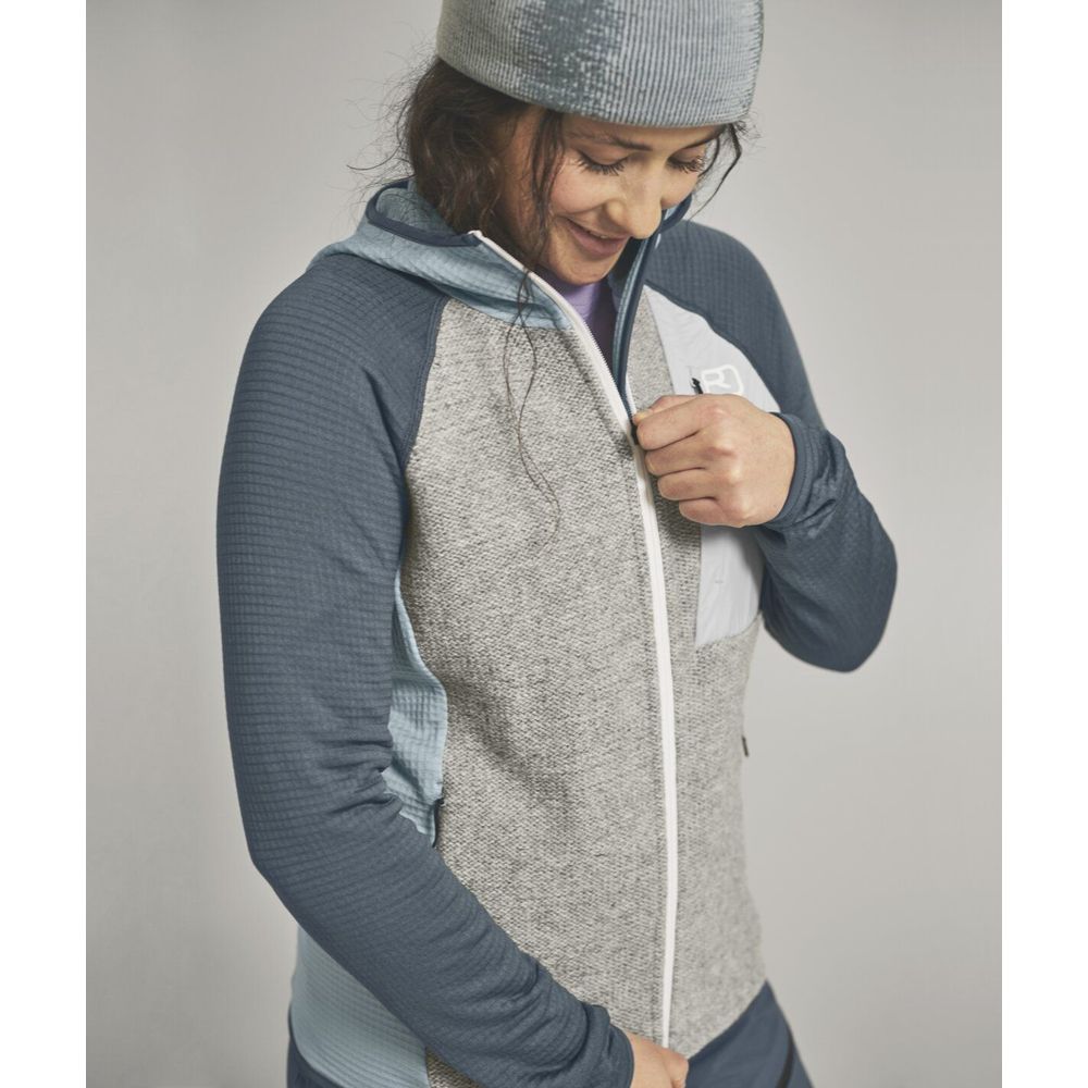Ortovox Fleece GP Classic Knit Hoody Damen grey ice Produktbild 3