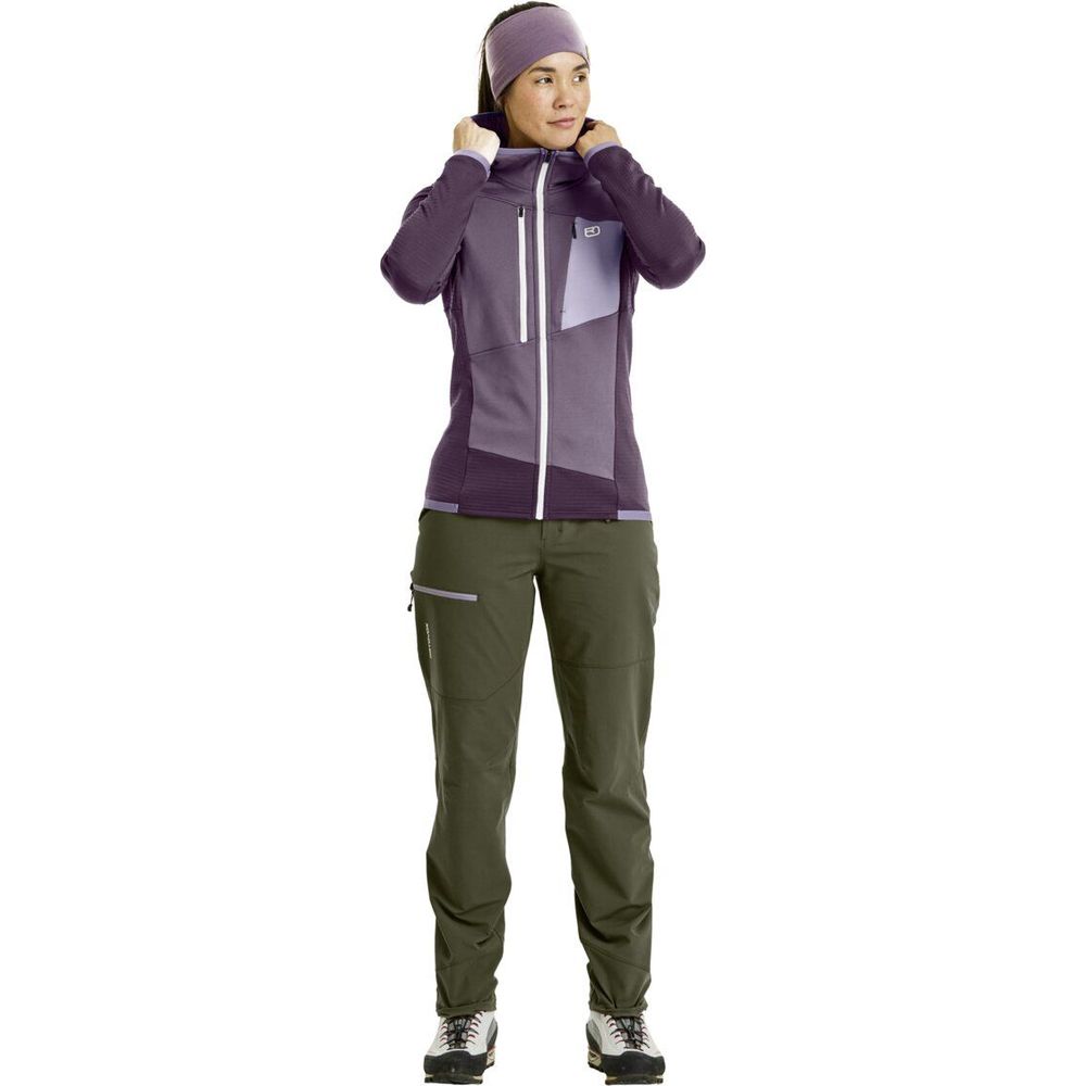 Ortovox Fleece Grid Hoody Damen Fleecejacke white chalk Produktbild 2