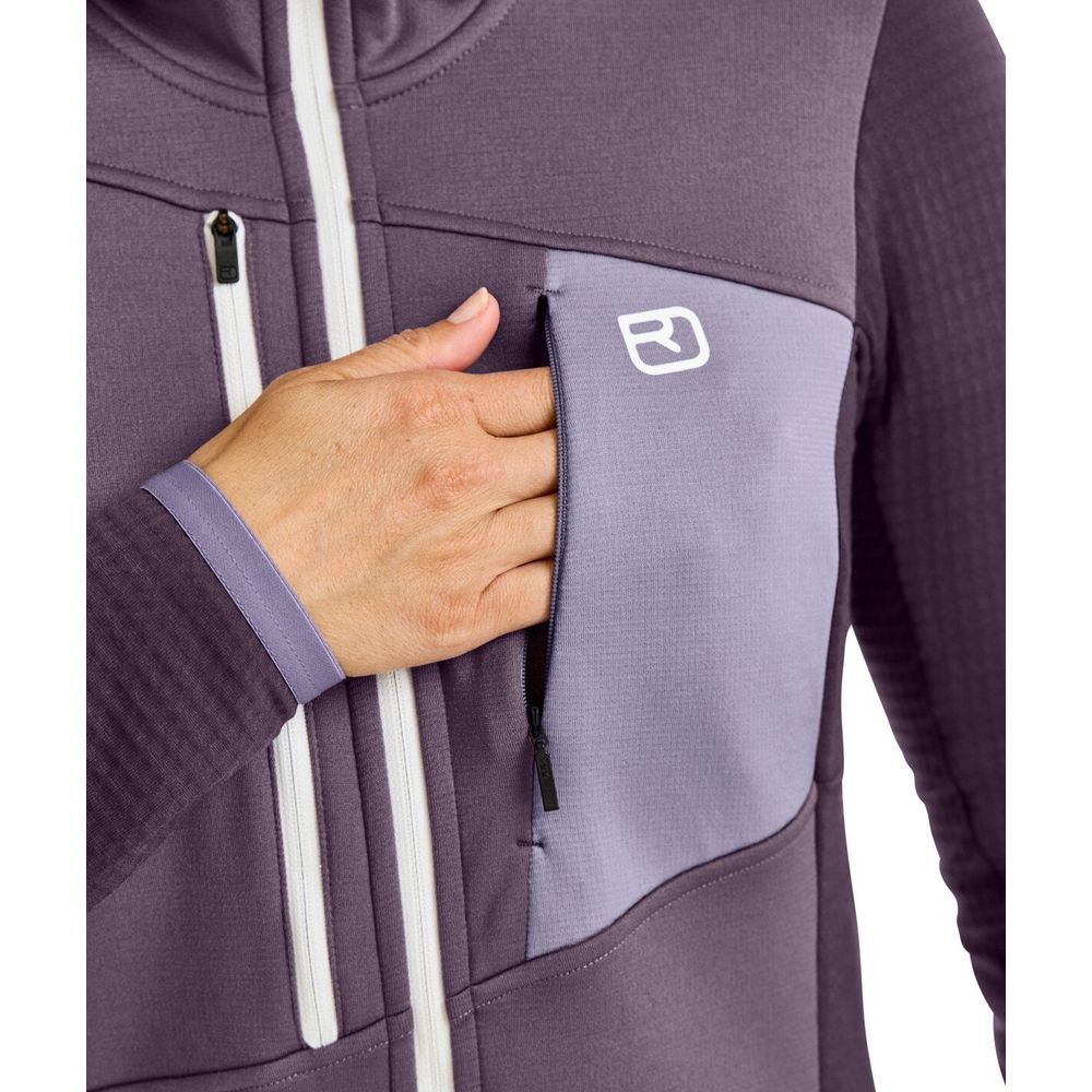 Ortovox Fleece Grid Hoody Damen Fleecejacke white chalk Produktbild 4