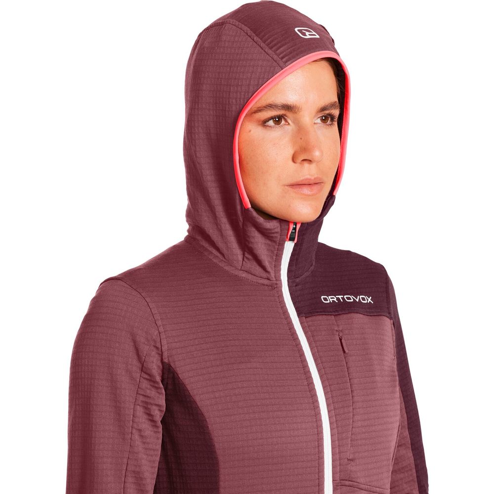 Ortovox Fleece Light Grid Hooded Damen Fleecejacke dark arctic grey Produktbild 3