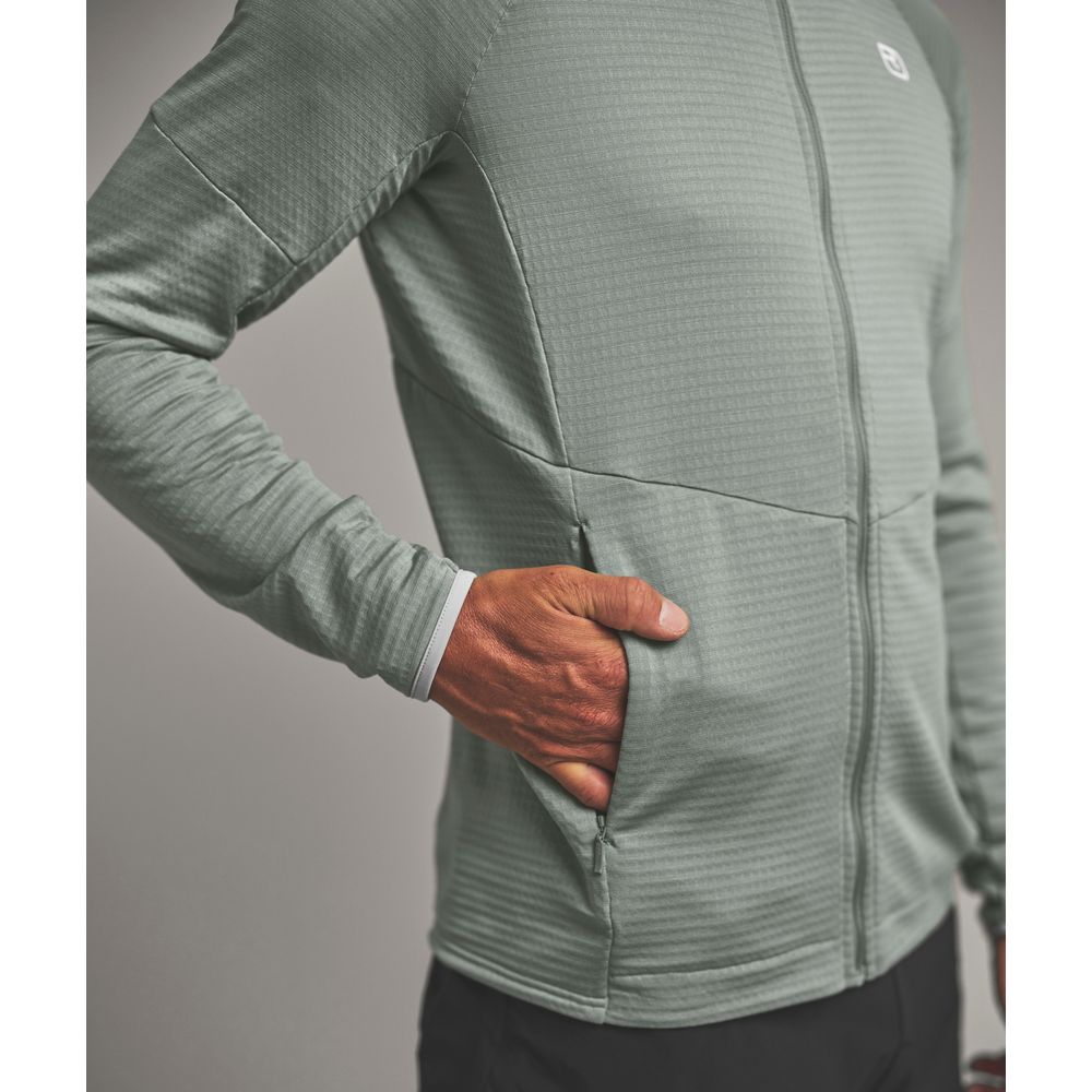 Ortovox Fleece Light Grid Hoody Herren Fleecejacke green-sage Produktbild 5