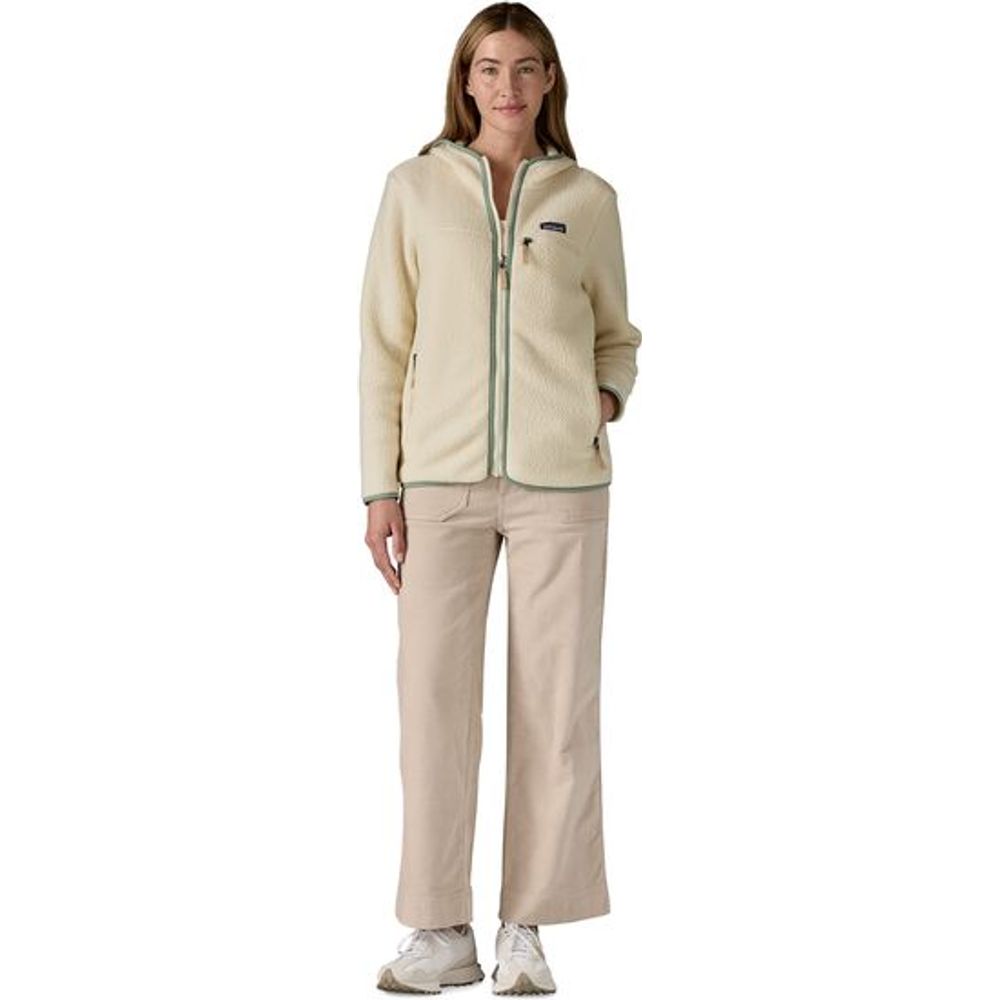 Patagonia W's Retro Pile Hoody Damen Fleecejacke natural w ellwood green Produktbild 3