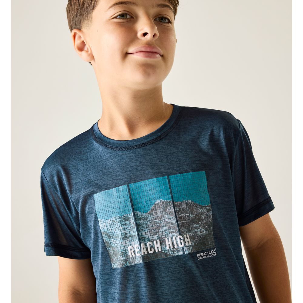 Regatta Alvarado Funktionsshirt Kinder navy-marl Produktbild 6