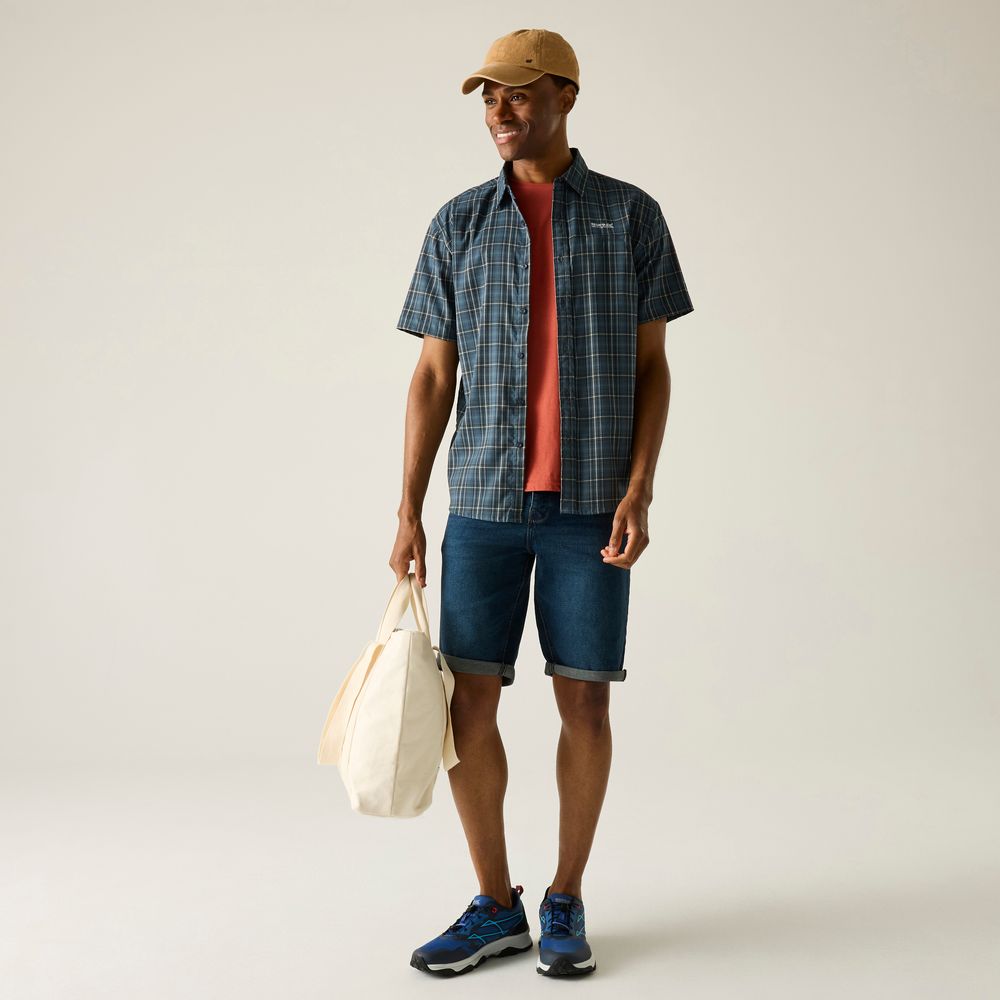 Regatta Begarno T-Shirt Herren china-blue check Produktbild 5