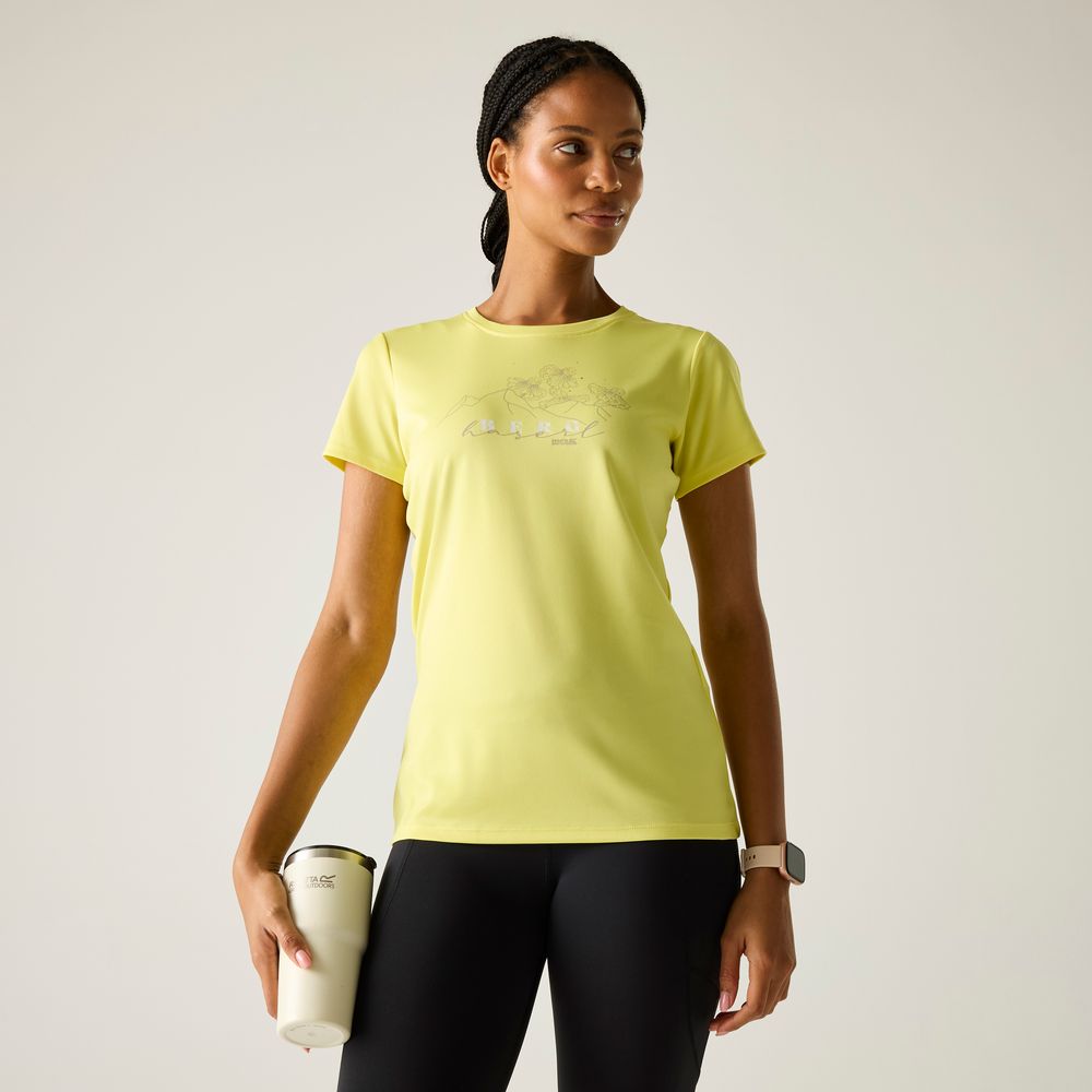 Regatta Fingal Slogan Funktionsshirt Damen canary-yellow Produktbild 3