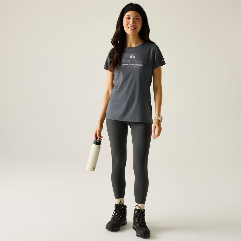 Regatta Fingal Slogan Funktionsshirt Damen dark-storm Produktbild 5