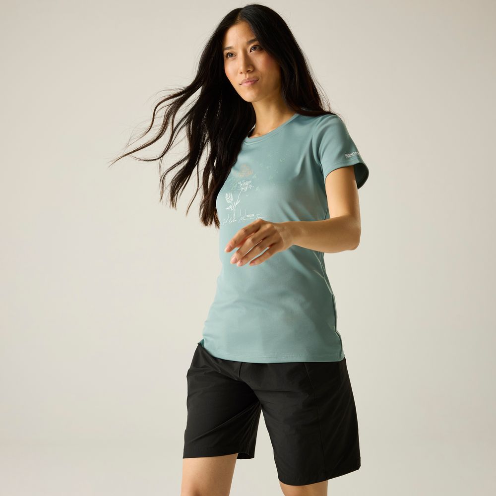 Regatta Fingal Slogan Funktionsshirt Damen ivy-moss Produktbild 3