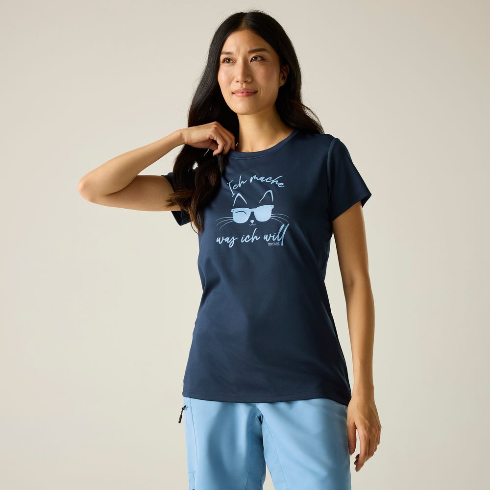 Regatta Fingal Slogan Funktionsshirt Damen navy Produktbild 3