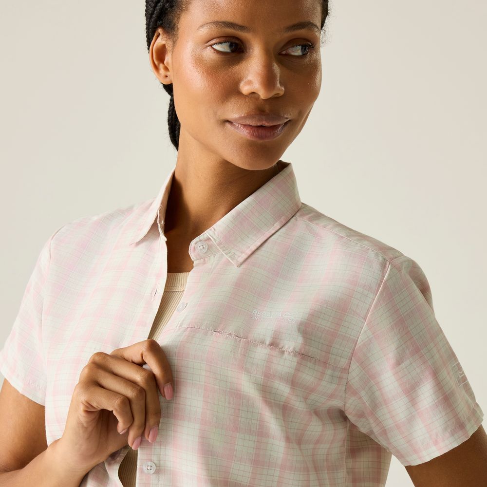 Regatta Women's Mindano VIII T-Shirt Damen barely white pink haze check Produktbild 6