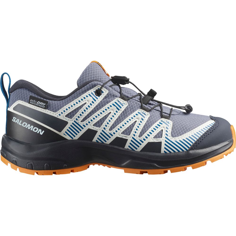 Salomon Shoe XA Pro V8 Waterproof J Kinder Wanderschuh grisaille dark blue turmeric Produktbild 0