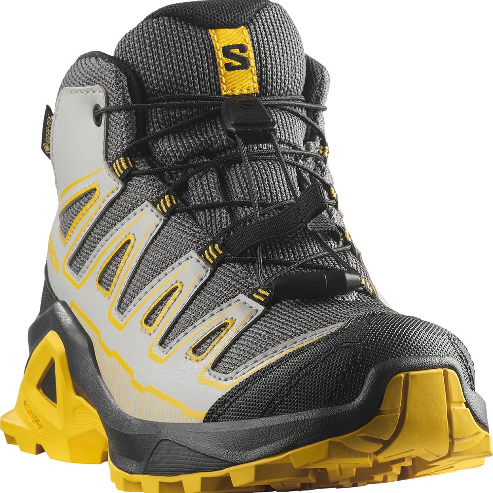 Salomon Shoes X Ultra Mid GTX J Kinder Wanderschuh castlerock black spicy mustard Produktbild 2