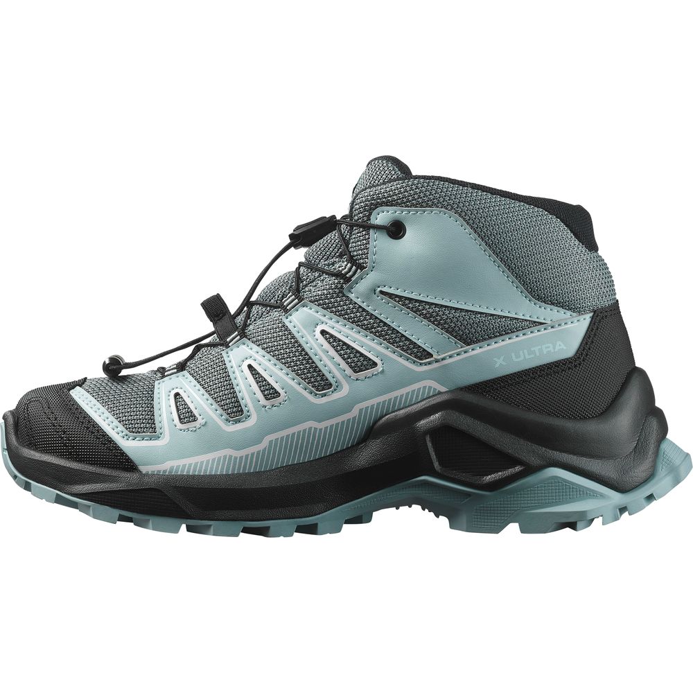 Salomon Shoes X Ultra Mid GTX J Kinder Wanderschuh turbulence black tourmaline Produktbild 1