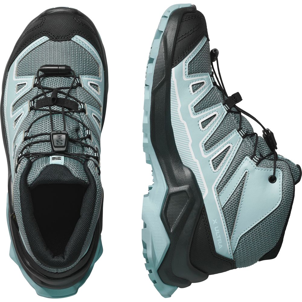 Salomon Shoes X Ultra Mid GTX J Kinder Wanderschuh turbulence black tourmaline Produktbild 5