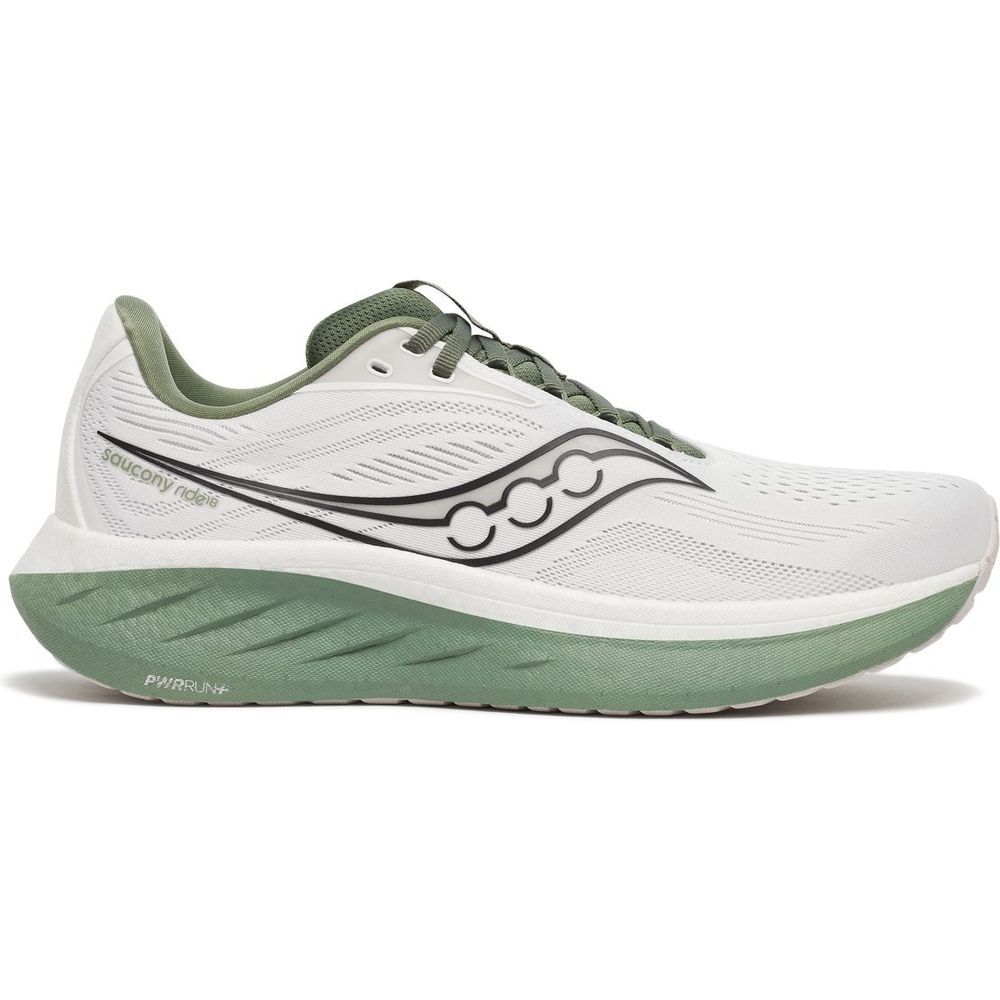 Saucony Ride 18 Herren Laufschuh white olivine Produktbild 0
