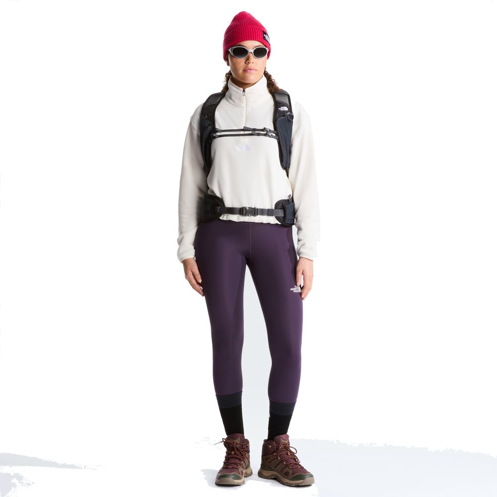 The North Face Novelty Logo Glacier 1/4 Zip Damen Fleecejacke white-dune Produktbild 2