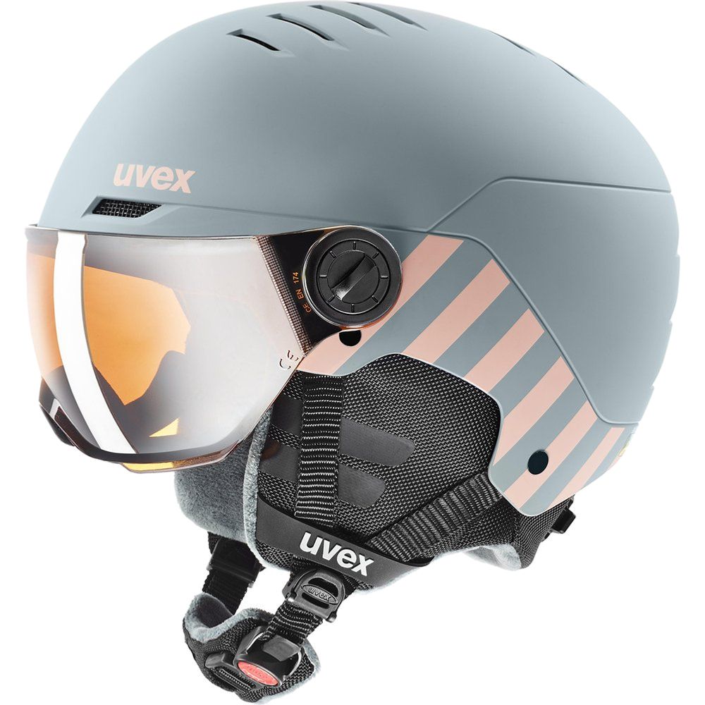 Uvex Rocket JR Visor Kinder Skihelm rhino-blush-matt-mirror-red Produktbild 0