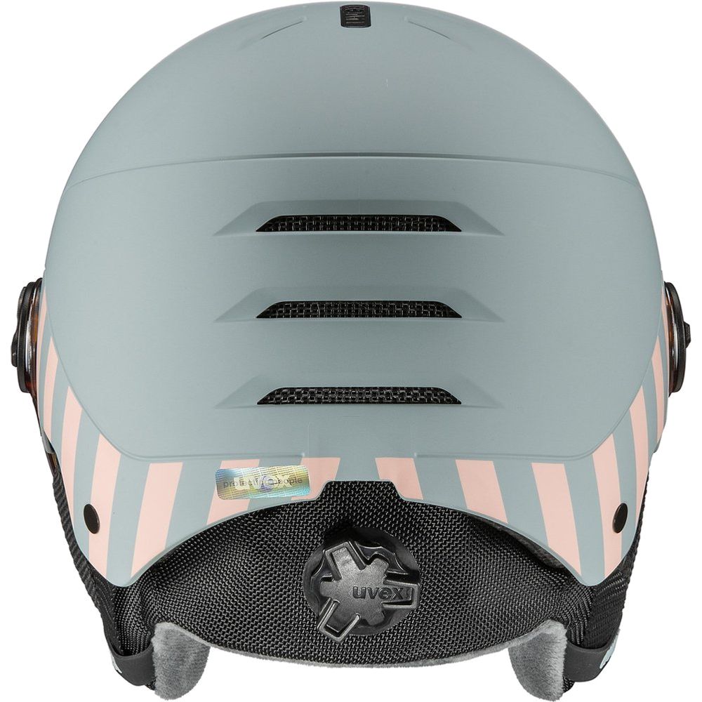 Uvex Rocket JR Visor Kinder Skihelm rhino-blush-matt-mirror-red Produktbild 1