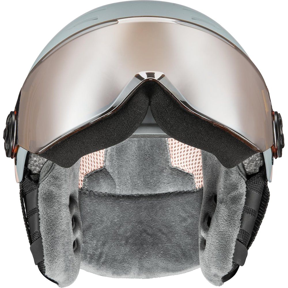 Uvex Rocket JR Visor Kinder Skihelm rhino-blush-matt-mirror-red Produktbild 5