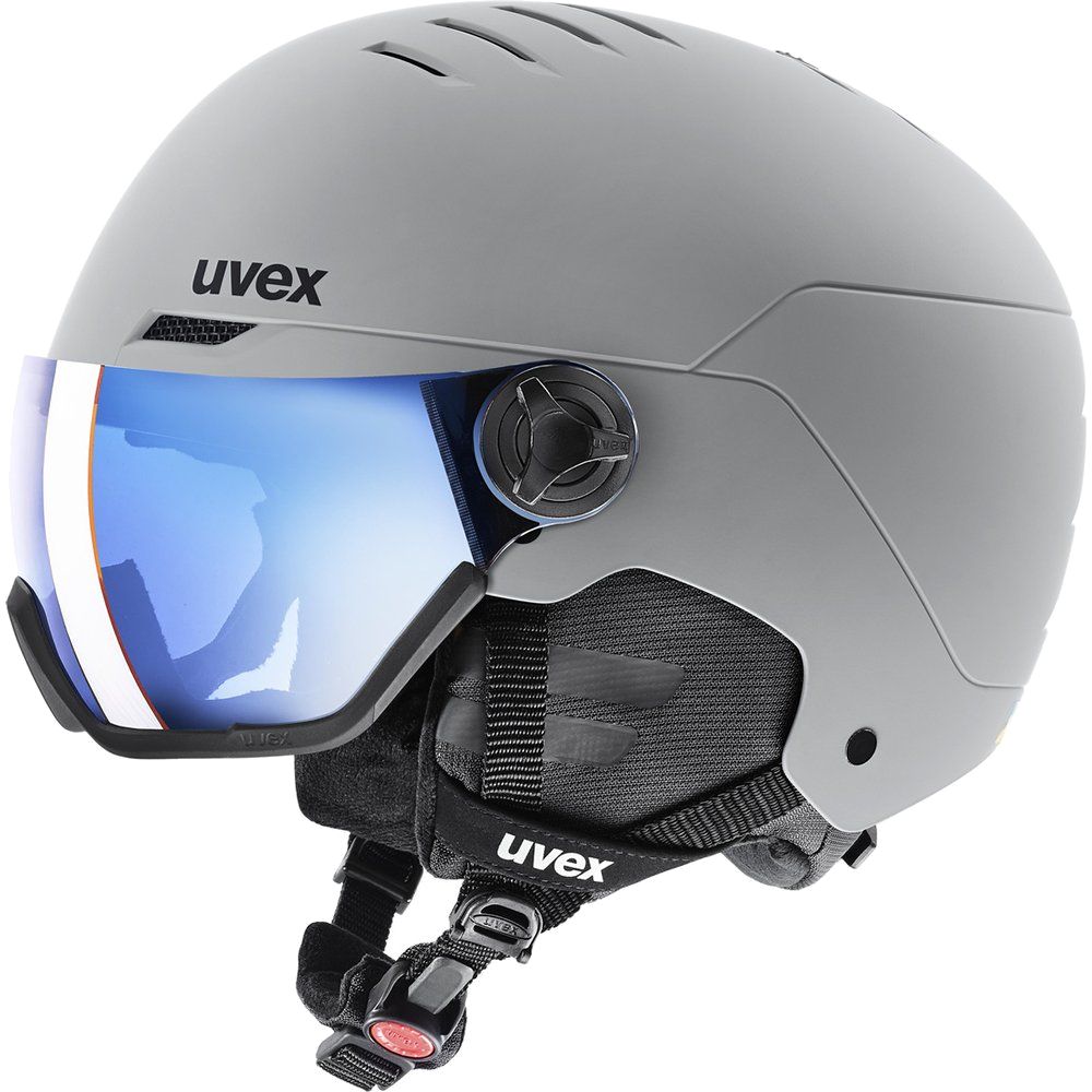 Uvex Wanted Visor Skihelm rhino-matt-mirror-blue Produktbild 0