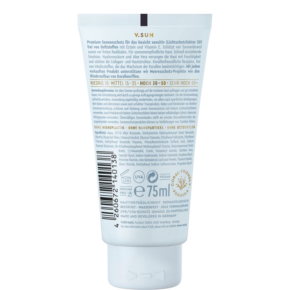 V.SUN - Unisex - Sonnenpflege - Face Cream SPF 50 - Sensitiv Produktbild 1