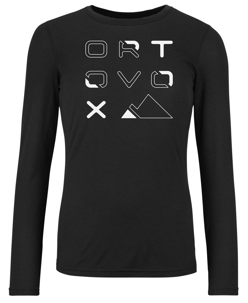 Ortovox 185 Merino Brand Outline Longsleeves Damen Langarmshirt black raven Produktbild 0