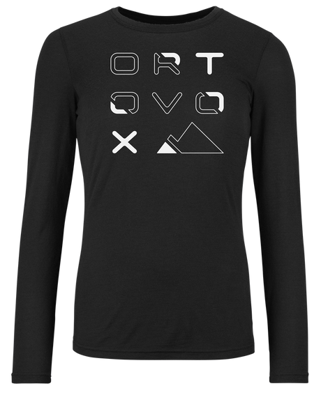 Ortovox 185 Merino Brand Outline Longsleeves Damen Langarmshirt black raven Produktbild 0