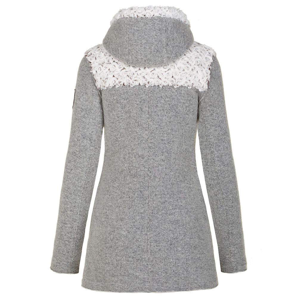 Almgwand Hahnstein Damen Kapuzenmantel grau-offwhite Produktbild 1