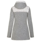 Almgwand Hahnstein Damen Kapuzenmantel grau-offwhite Produktbild 1