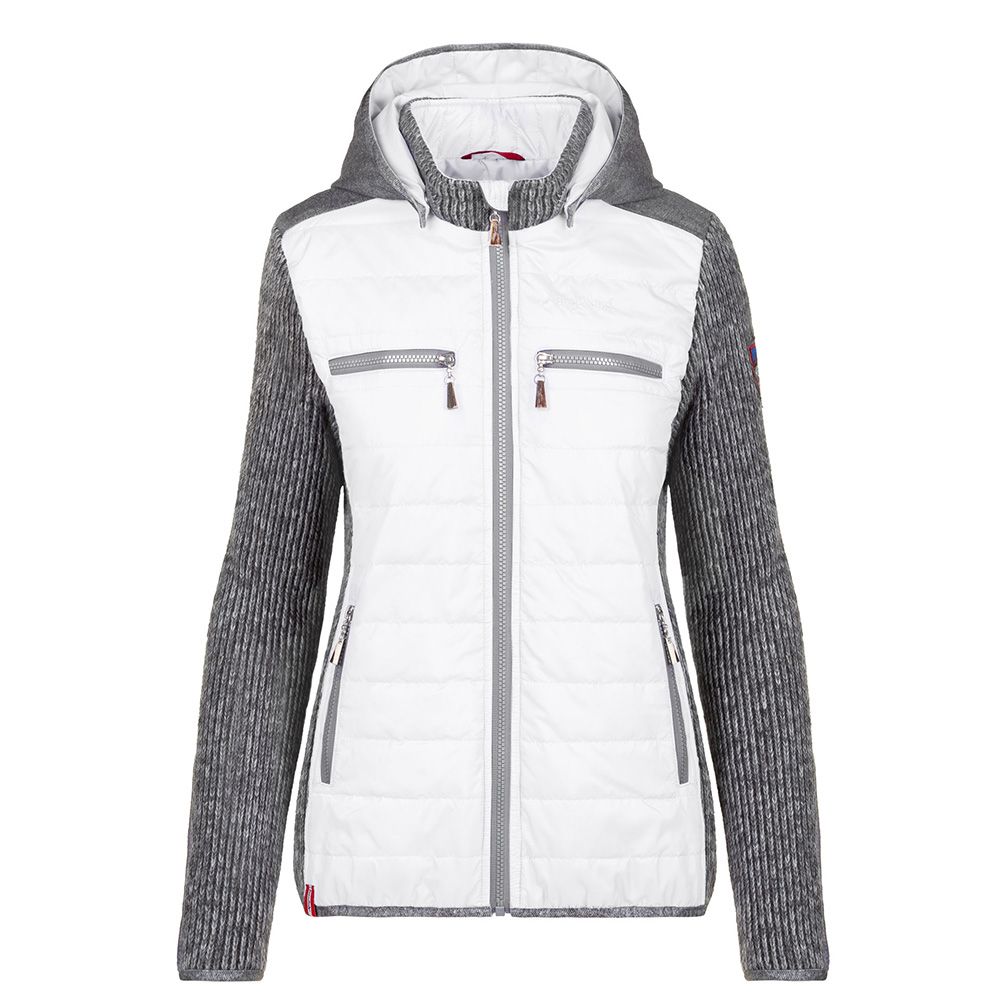 Almgwand Seiblingstein Damen Kapuzenjacke weiss-grau Produktbild 0