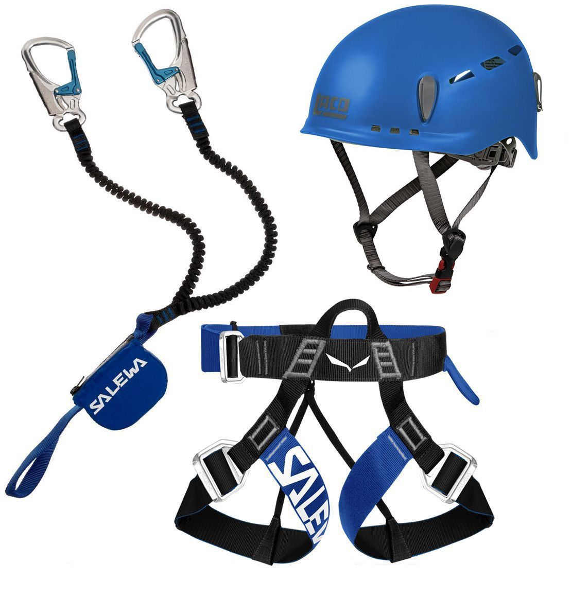 Klettersteig Komplettset Salewa Premium Attac inkl. Gurt und LACD Helm blue Produktbild 0