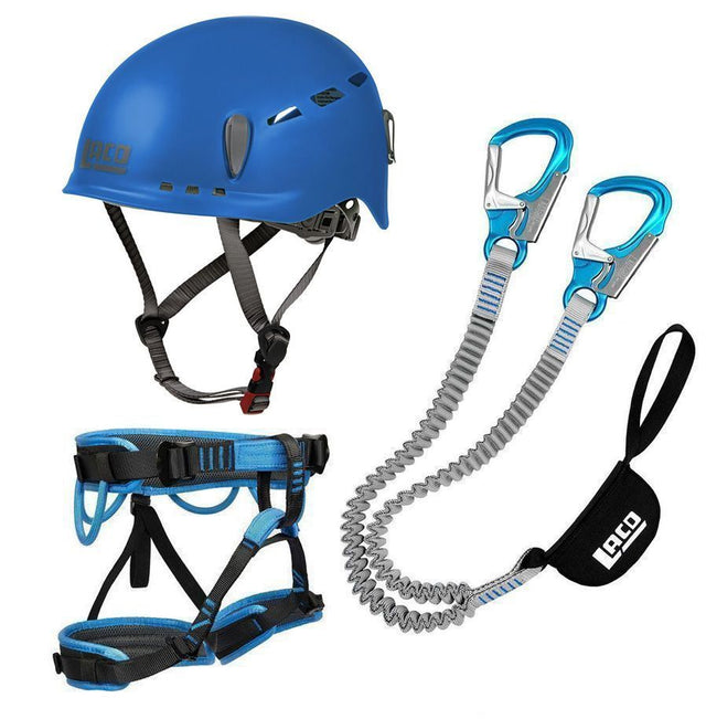 Klettersteig Komplettset LACD Pro Evo 3.0 + LACD Start Gurt + LACD Protector Helm blau Produktbild 0