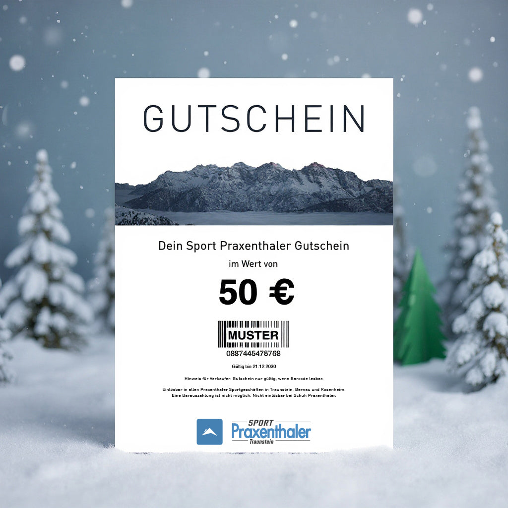 Gutschein in einer Winterlandschaft