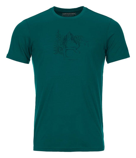 Ortovox 150 Logo Sketch TS Herren Funktionsshirt pacific green Produktbild 0
