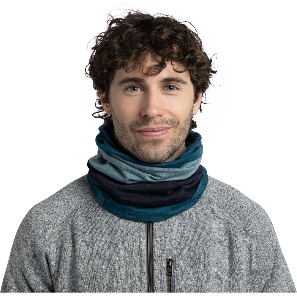 Buff Merino Move Schal block teal Produktbild 2