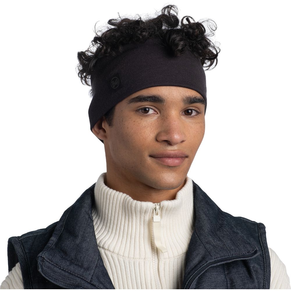 Buff Merino Wide Headband Stirnband black Produktbild 1