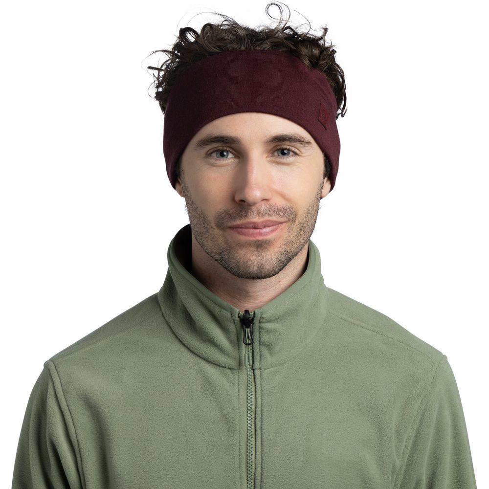 Buff Merino Wide Headband Stirnband solid-garnet Produktbild 1