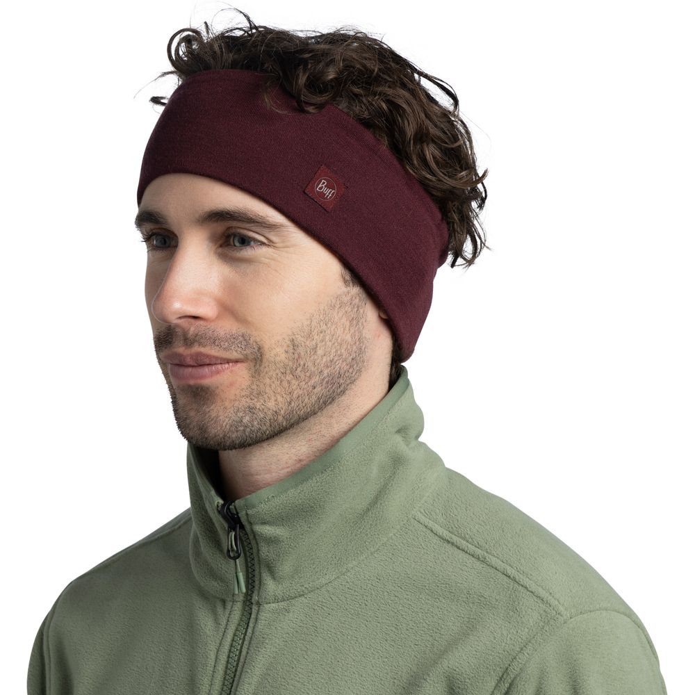 Buff Merino Wide Headband Stirnband solid-garnet Produktbild 2