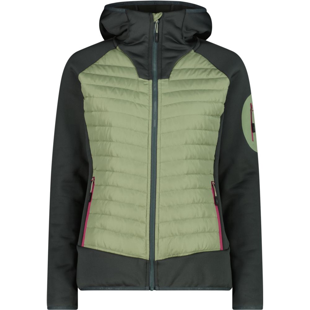 CMP Woman Jacket Hybrid Fix Hood Midlayer Damen Hybridjacke green-tea Produktbild 0