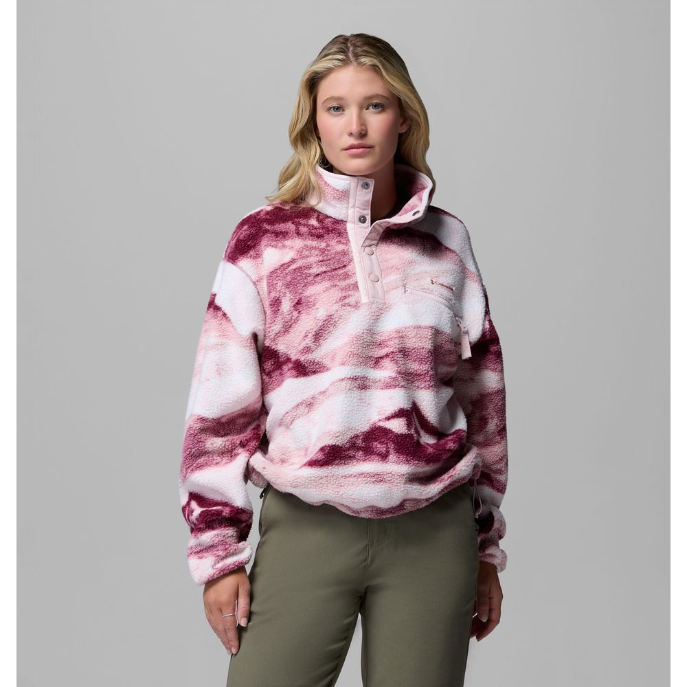 Columbia Helvetia™ II Printed Cropped Half Snap Damen Fleecepullover antique mauve, summits Produktbild 0