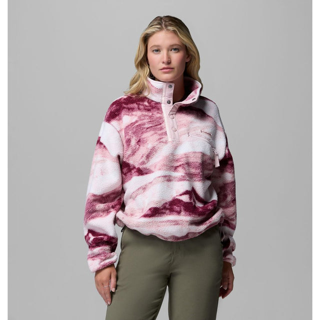 Columbia Helvetia™ II Printed Cropped Half Snap Damen Fleecepullover antique mauve, summits Produktbild 0