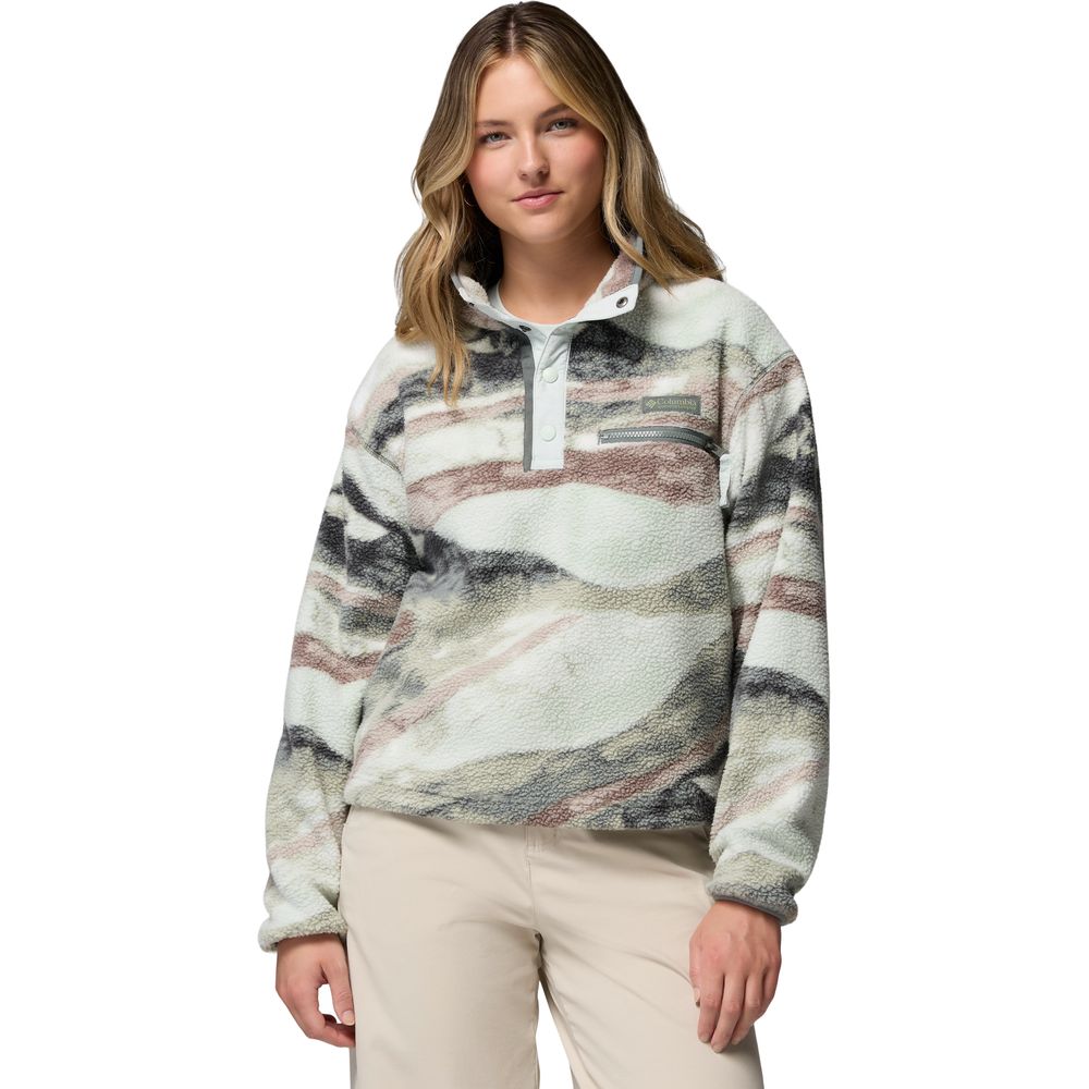Columbia Helvetia™ II Printed Cropped Half Snap Damen Fleecepullover sedona-sage,-su Produktbild 0