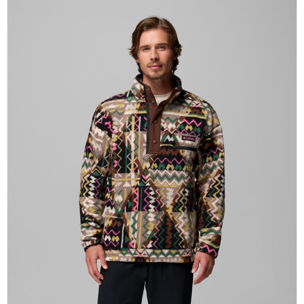 Columbia Helvetia™ II Printed Half Snap Herren Fleecepullover black geomix Produktbild 0