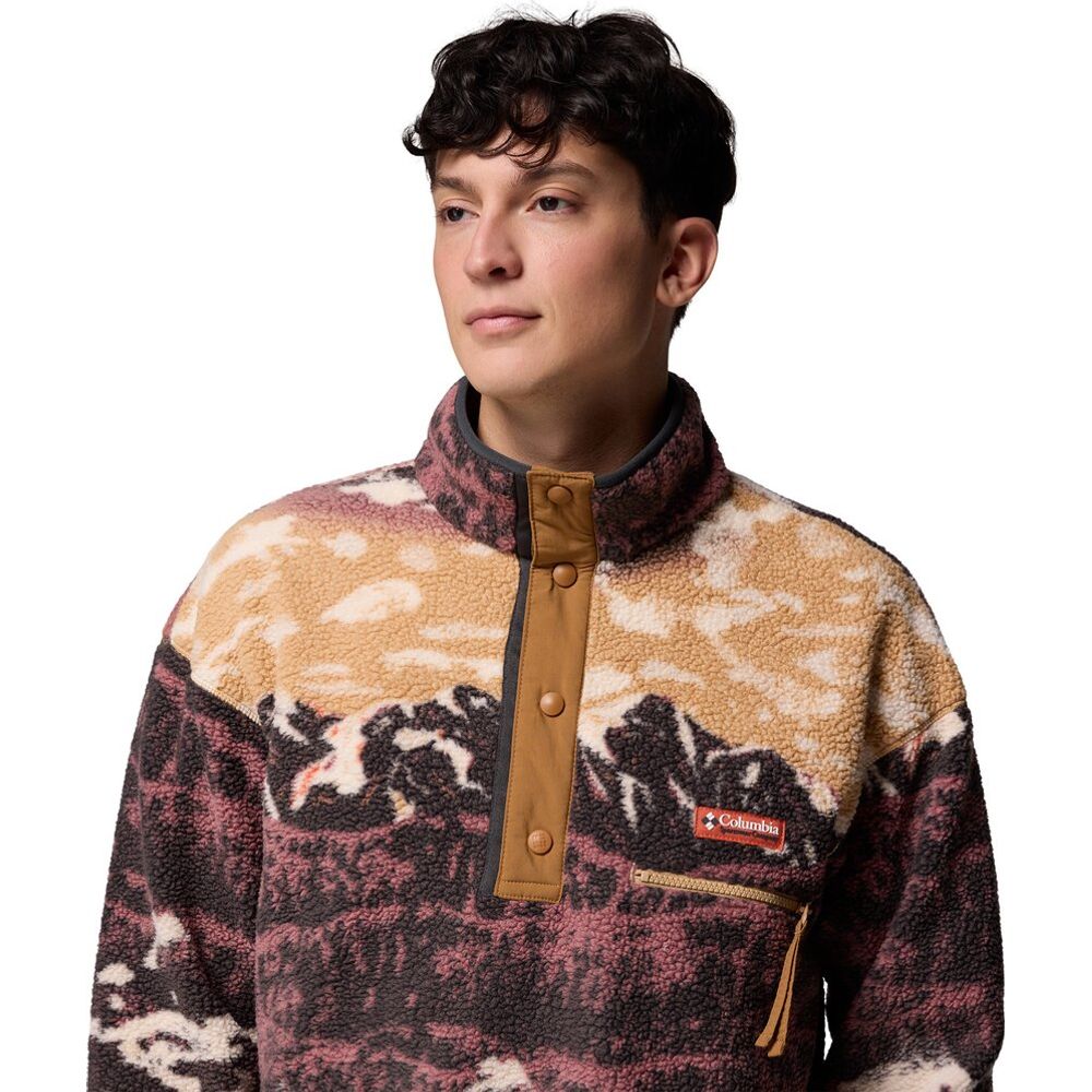 Columbia Herren Helvetia II Printed Half Snap Fleece Pullover camel brown sisters Produktbild 4