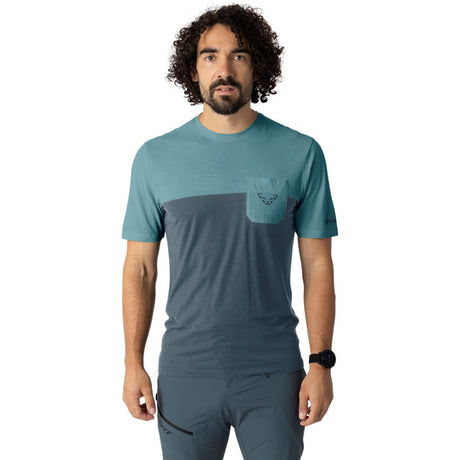 Dynafit Transalper Pocket S/S Herren Funktionsshirt smoke-blue Produktbild 1