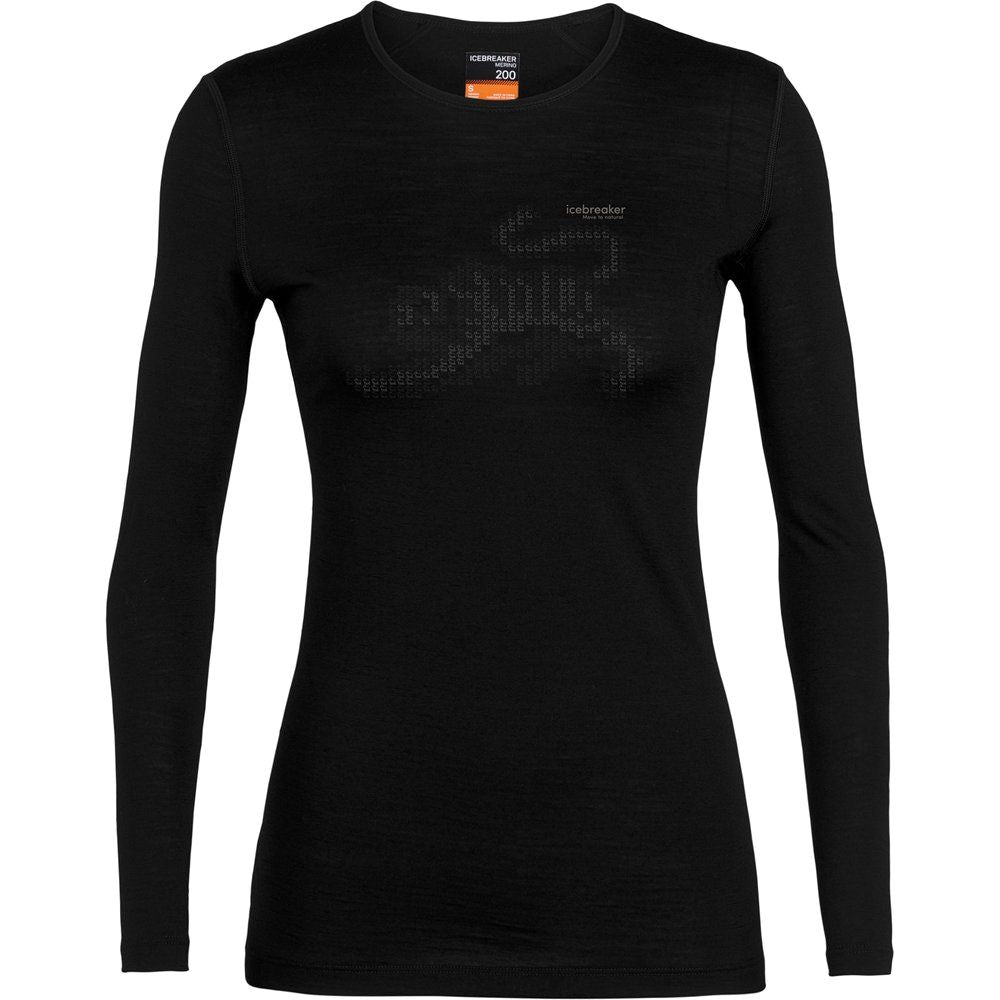 Icebreaker W 200 Oasis LS Crewe Damen Langarmshirt black Produktbild 0